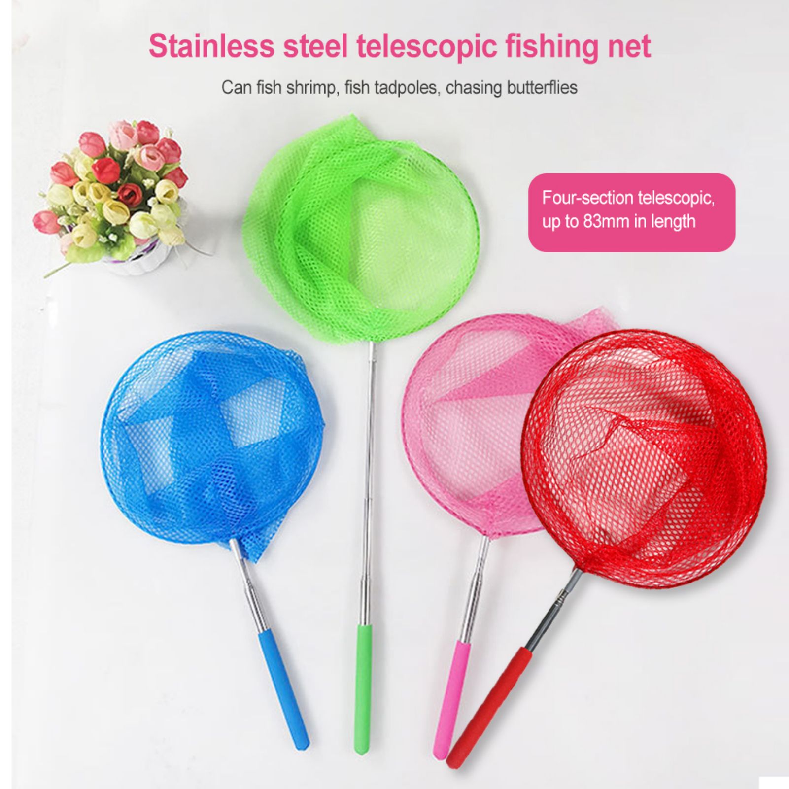 Landing Net Telescopic - Mini red de pesca antideslizante para