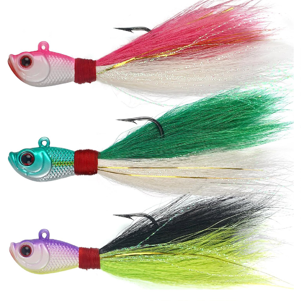 Surf Fishing Equipment - 3 uds Bucktail Jigs agua salada