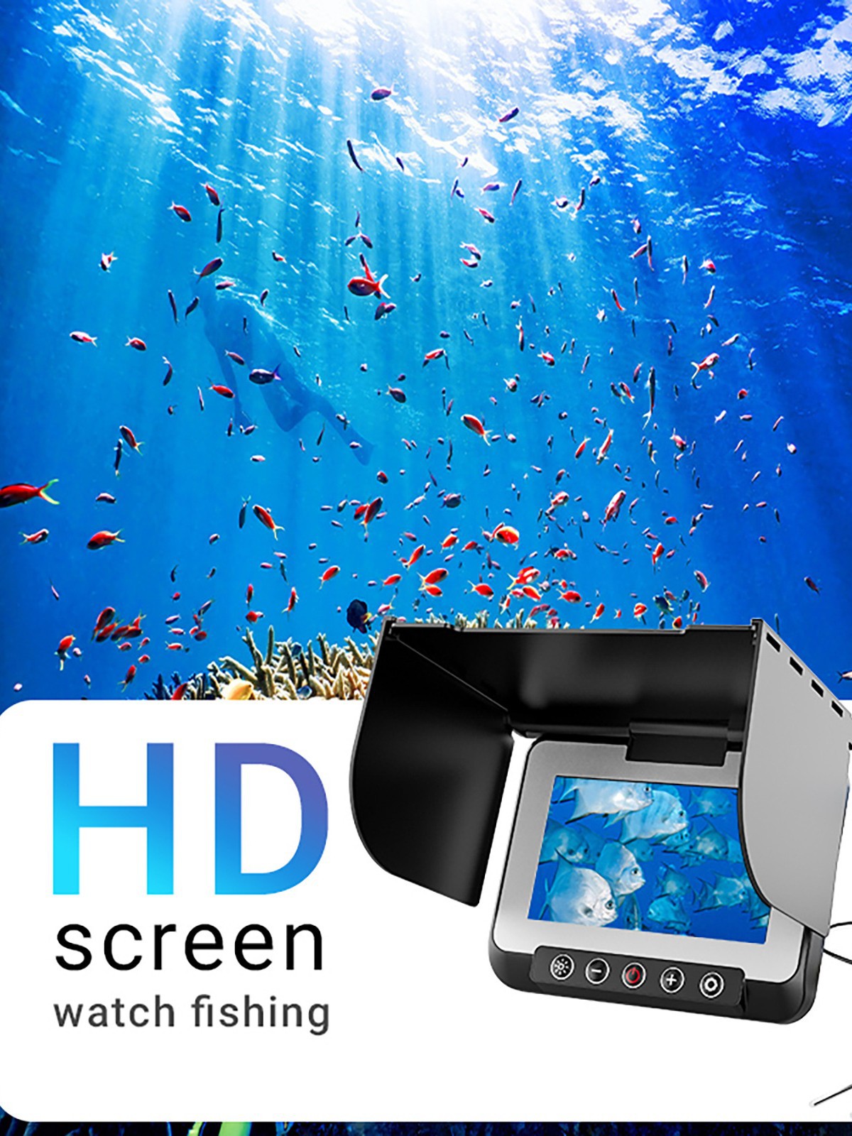 Underwater Fishing Camera - Cámara Subacuática con Pantalla HD de