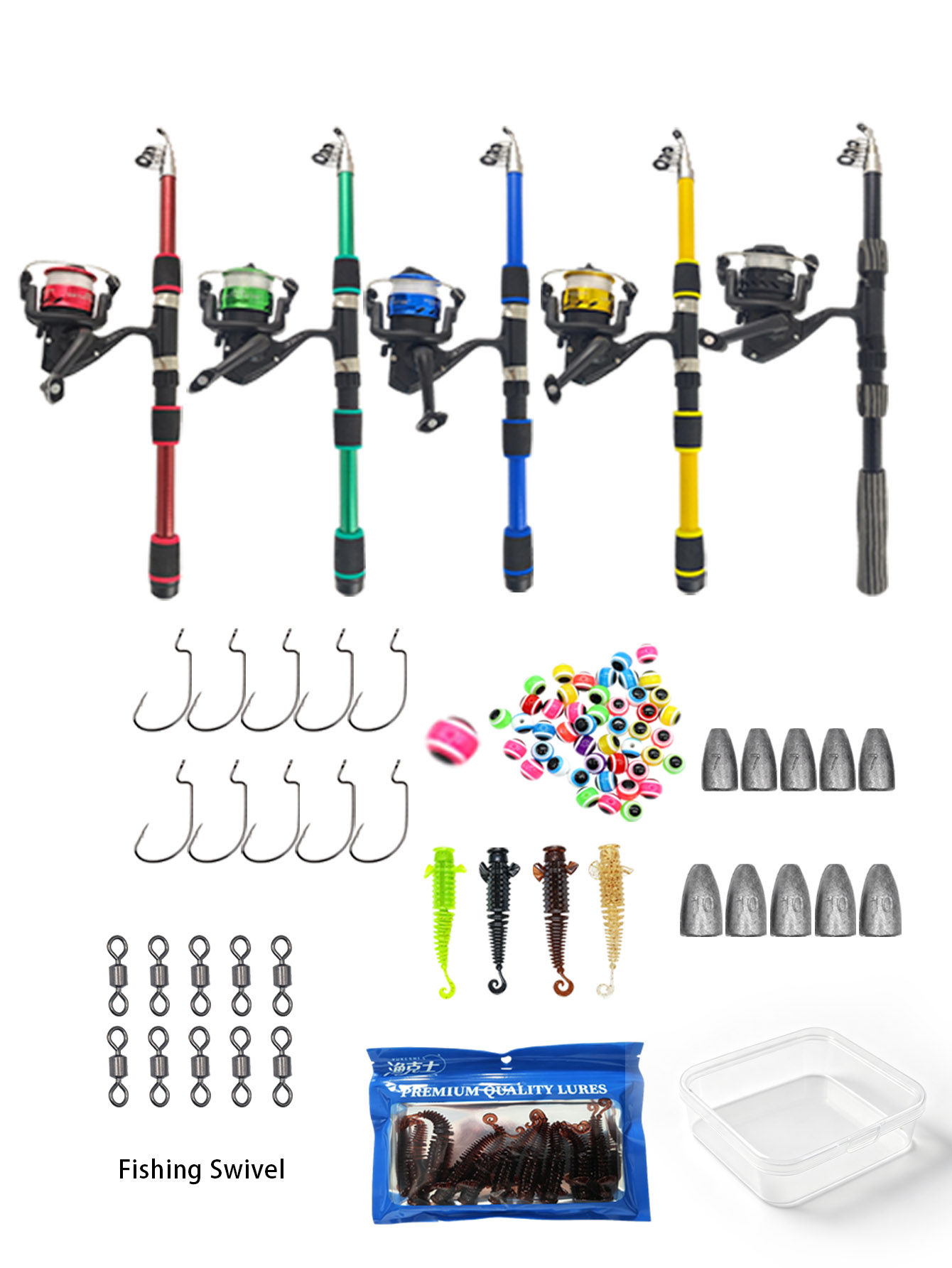 Juego de caña de pescar telesc - Fishing Equipment Online reseña y precio